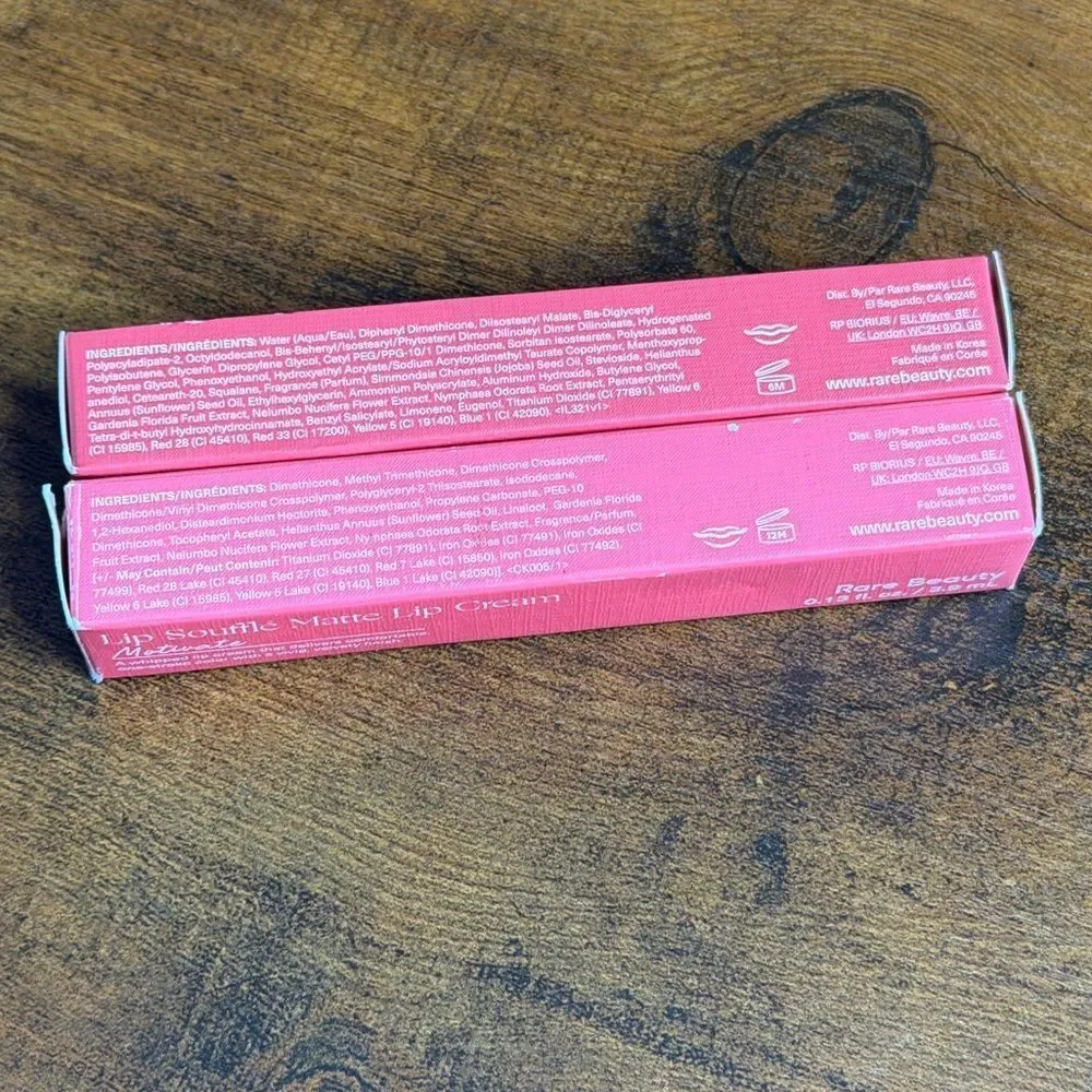 Rare Beauty Lip Duo Soft Pinch Lip Oil Happy + Lip Soufflé Matte Motivate. NEW